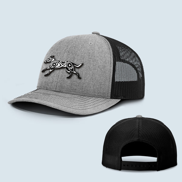 Skully Leather Patch Hat - White